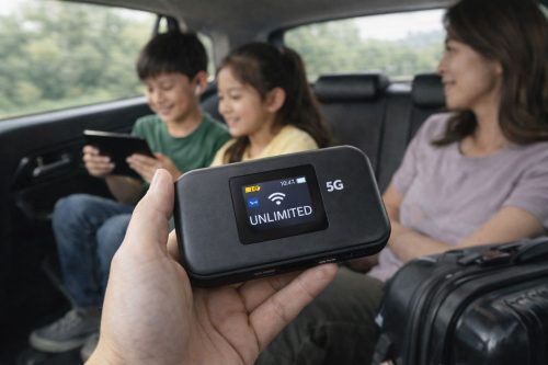 Unlimited mobile router in-car image